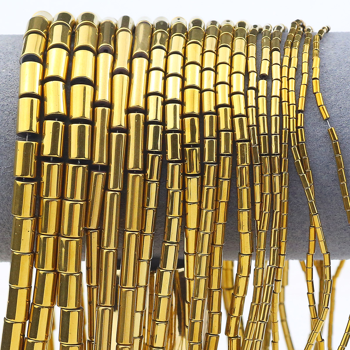 Seed Bead Tube - 4/5/6/8/13mm Plated Golden Color Hematite Cylindrical