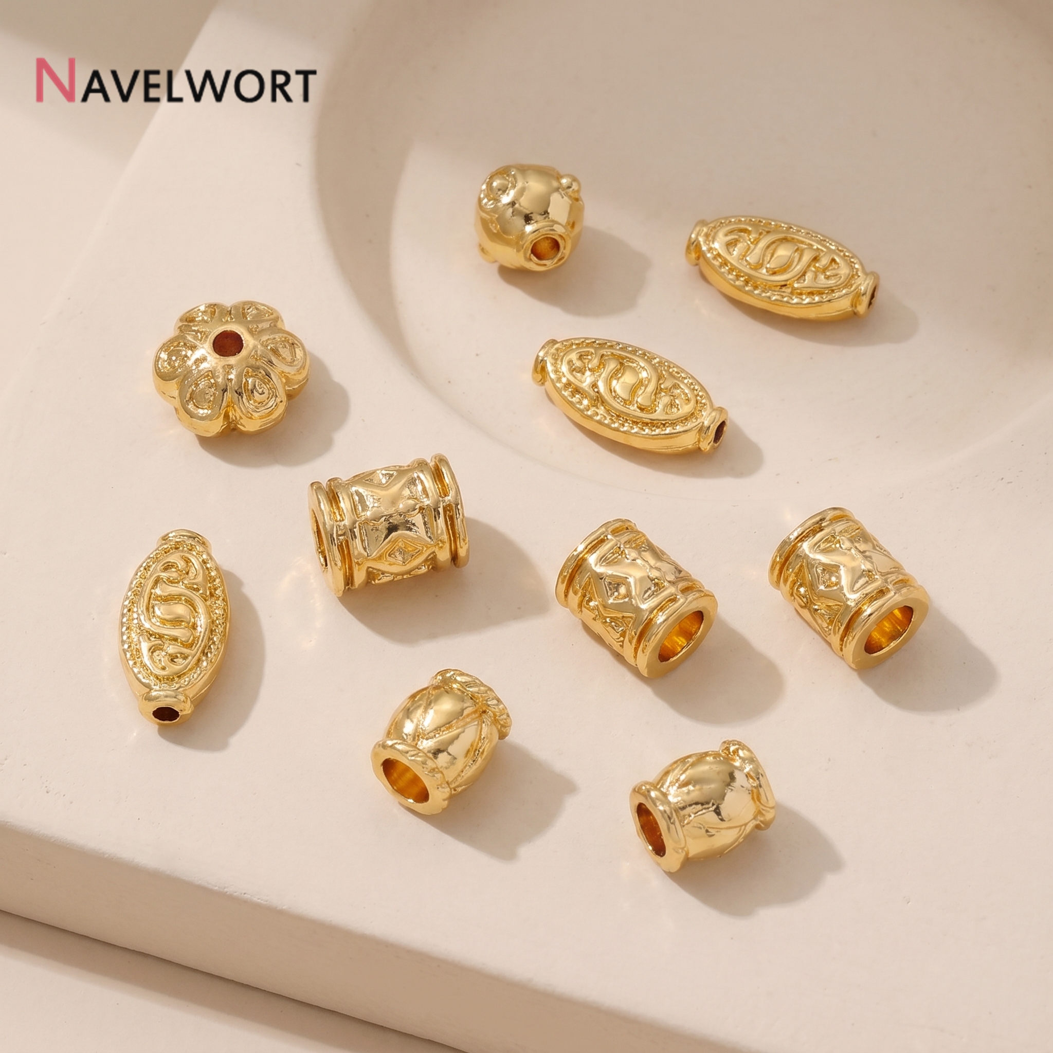 Crimp Bead Tube - 14K Gold Plated Brass Metal Tube