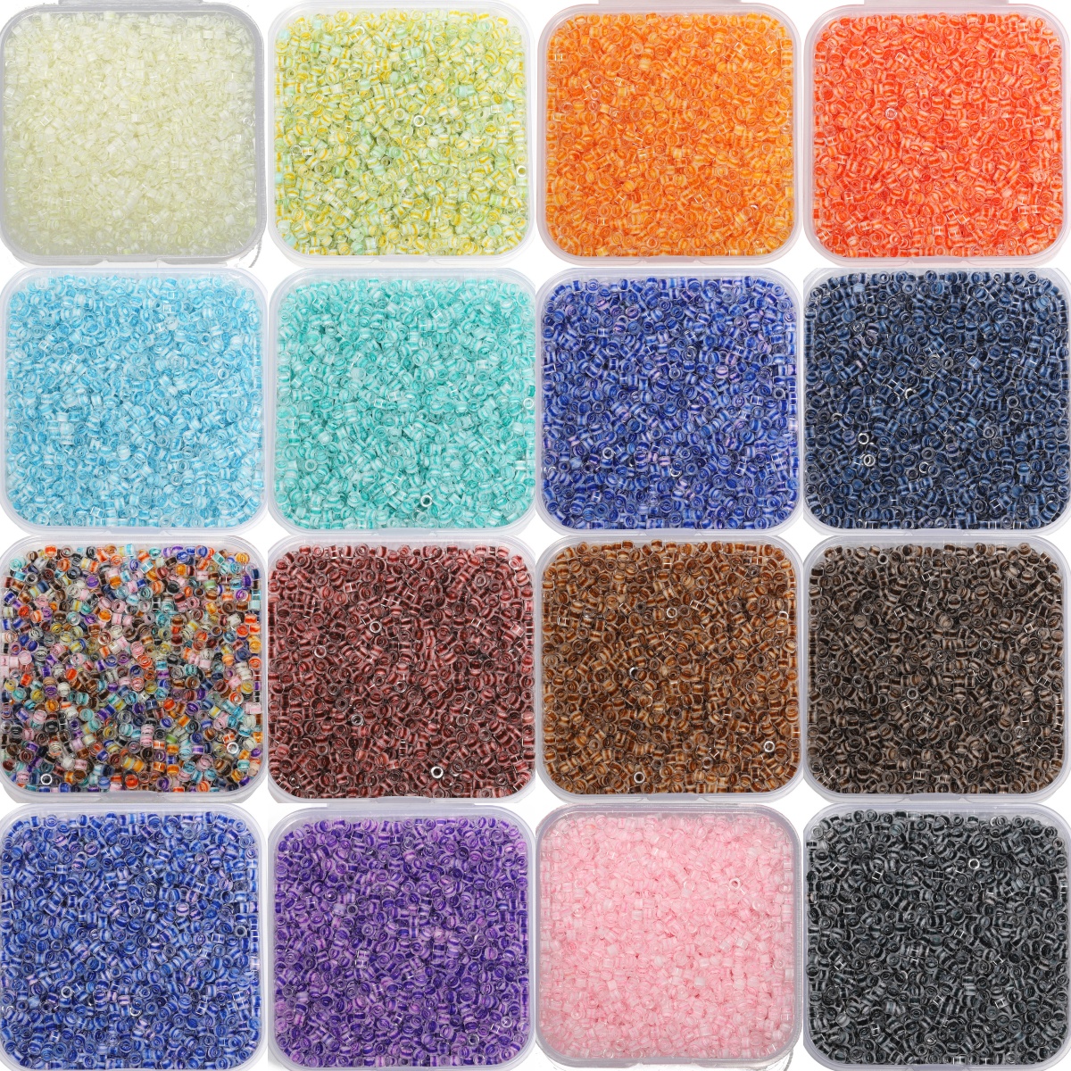Seed Bead Tube - 1000pcs/box 2.5mm Stripe Glass Seed Beads