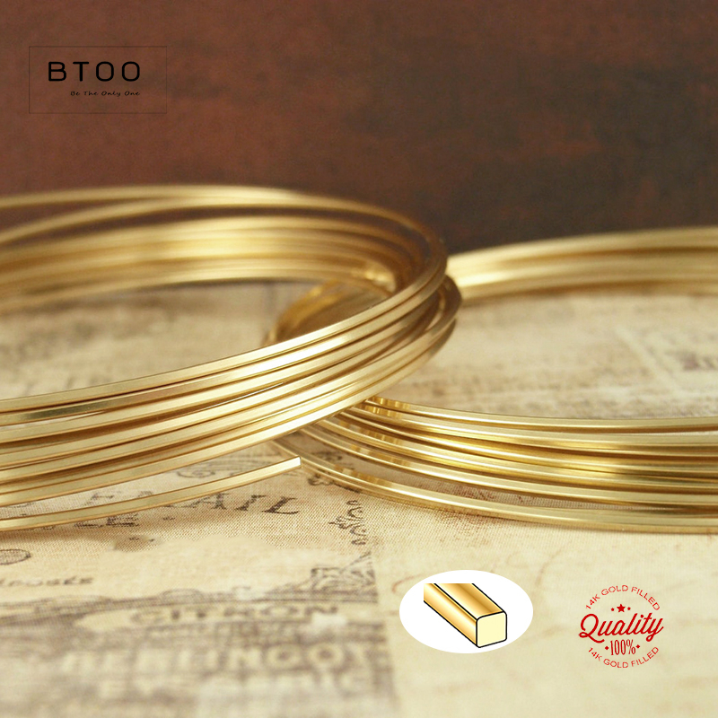 Jewelry Making Gold Wire - 14K Gold Filled Square Wire One
