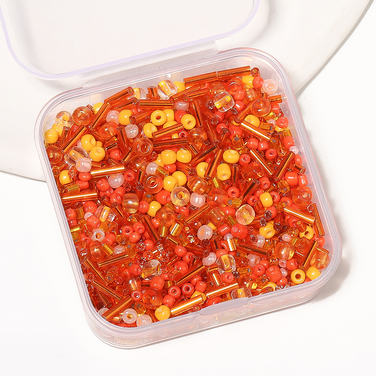Seed Bead Tube - 700Pcs/box Orange Japanese Seed Beads Mixed