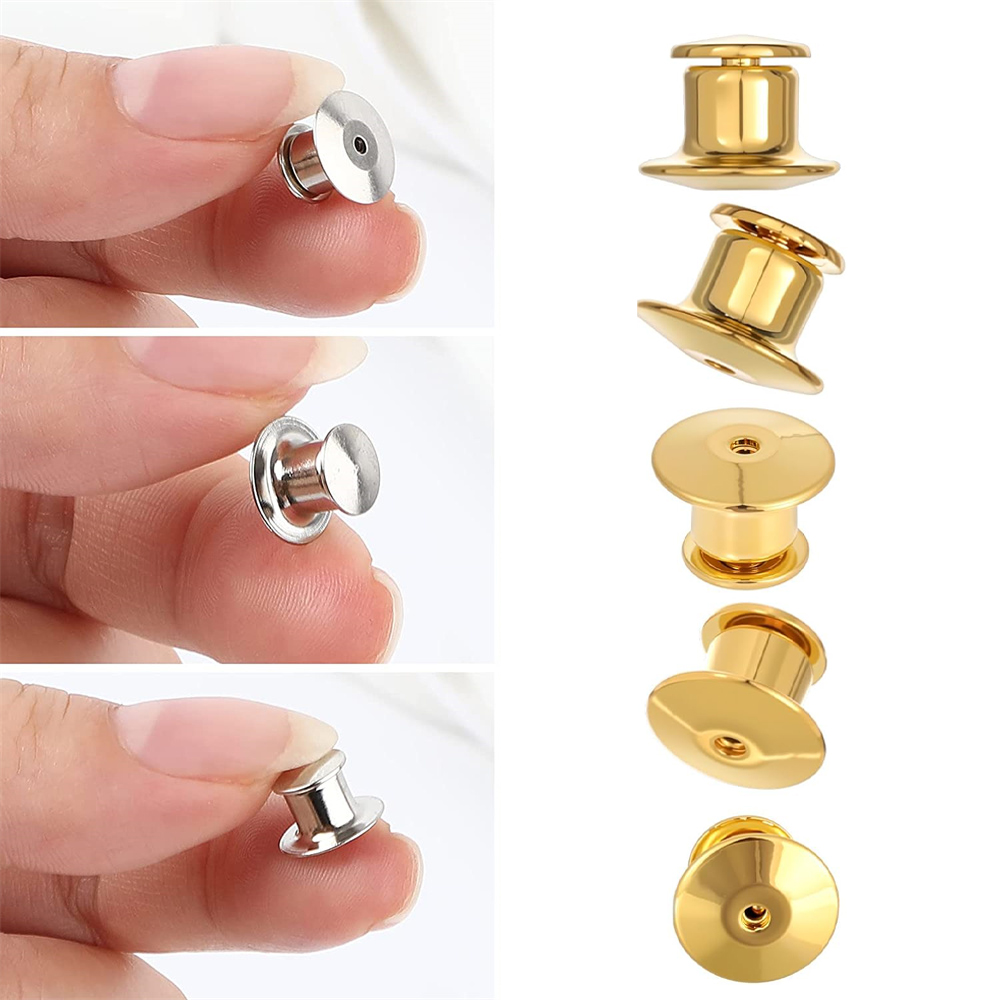 Jewelry Making Materials Wholesale - 100Pcs Black Metal Locking Pin Backs
