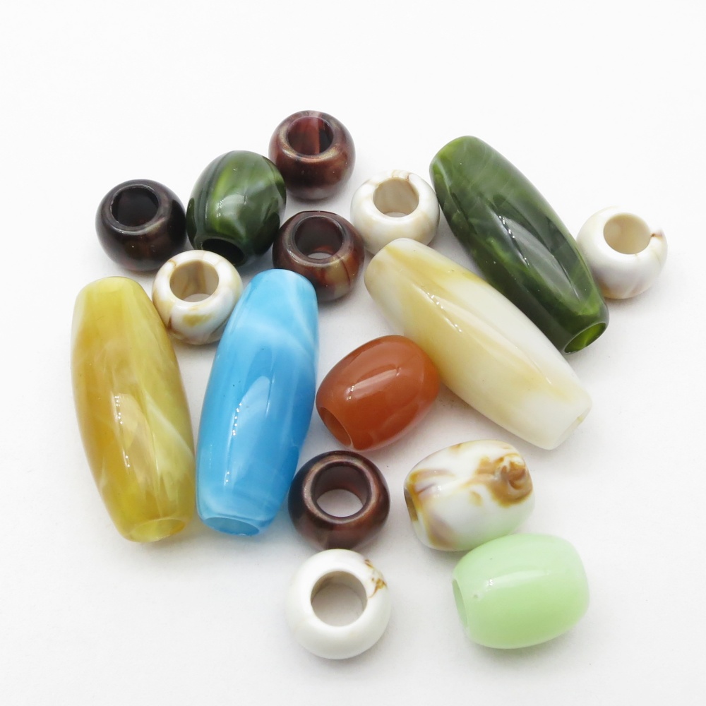 Crimp Bead Tube - 16pcs Mix Styles Acrylic Crochet Hair