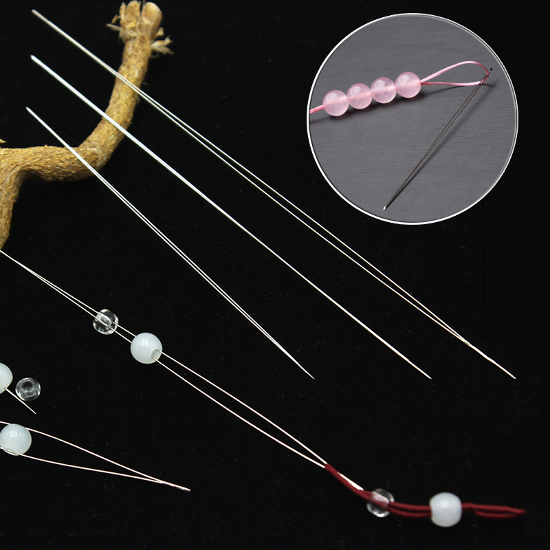 Beading Needle Fine - 5pcs Big Eye Curved Beading Needles