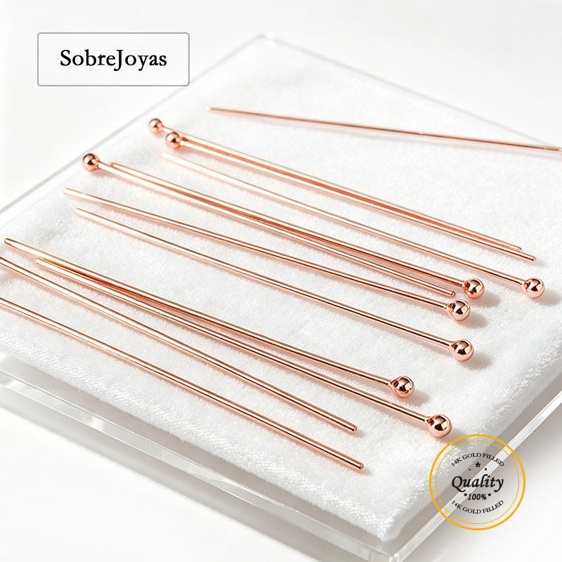 Jewelry Making Gold Wire - 14K Rose Gold Filled Ball Headpin