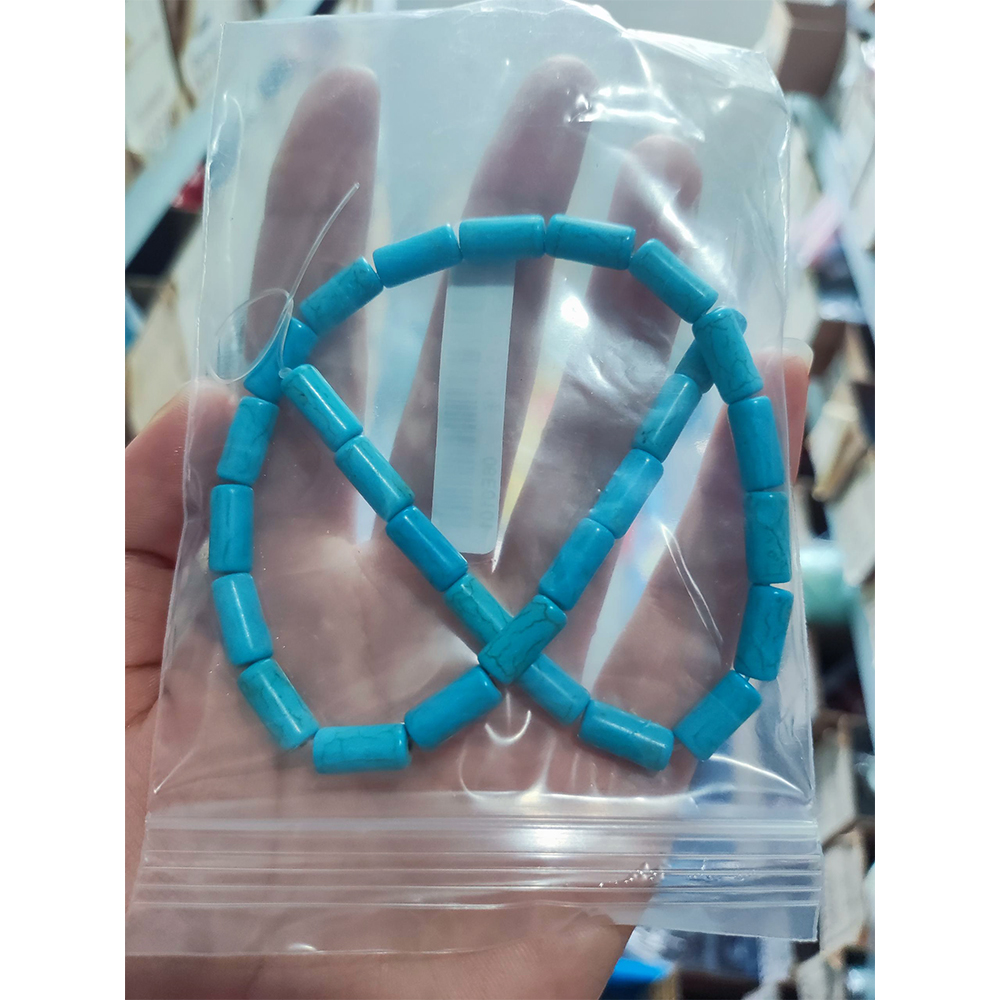 Crimp Bead Tube - 1 Strand Natural Blue White Turquoises