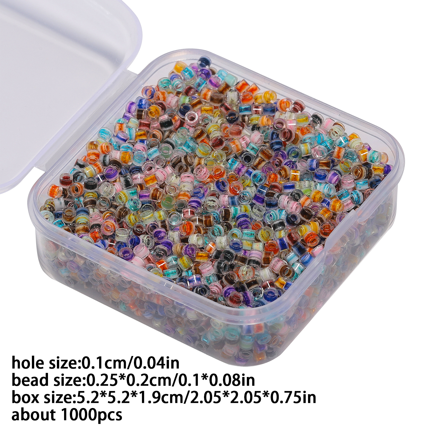 1000pcs/box 2.5mm Stripe Glass - Seed Bead Tube 评论和价格