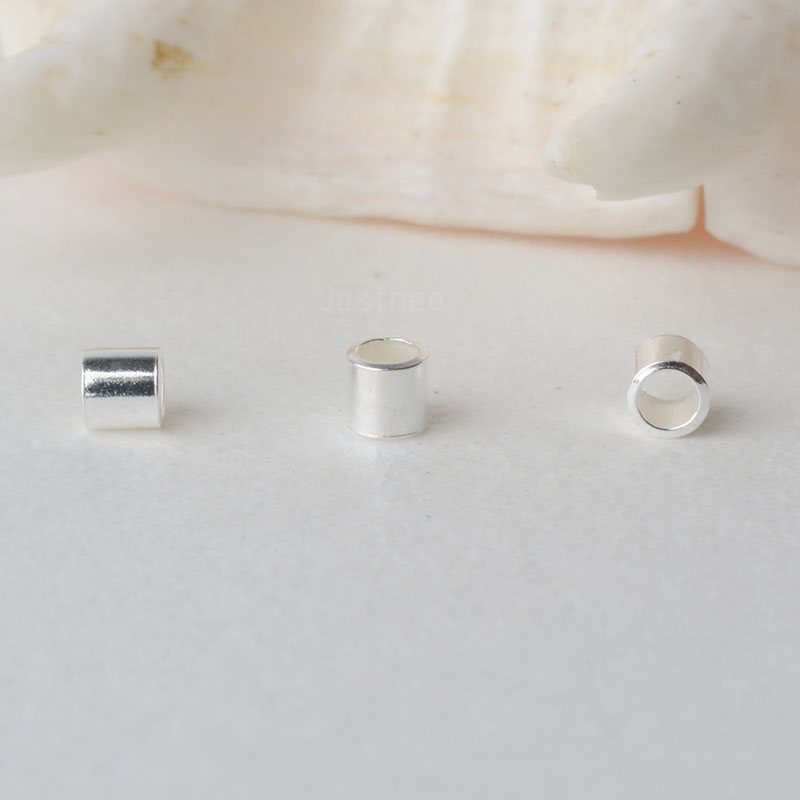 925 Sterling Silver Hypoallerg - Crimp Bead Tube 评论和价格