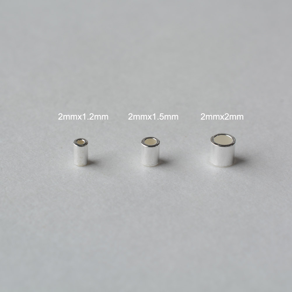 925 Sterling Silver Hypoallerg - Crimp Bead Tube 评论和价格
