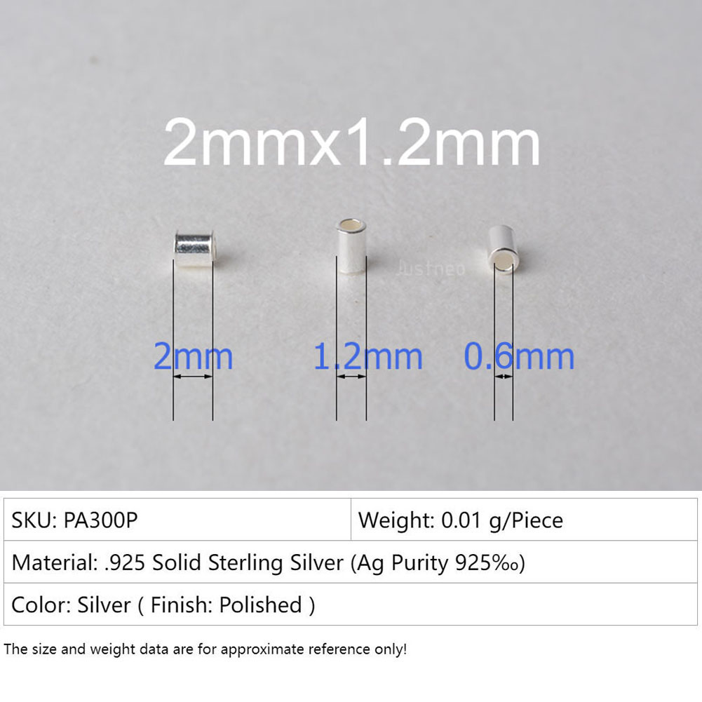 925 Sterling Silver Hypoallerg - Crimp Bead Tube 评论和价格