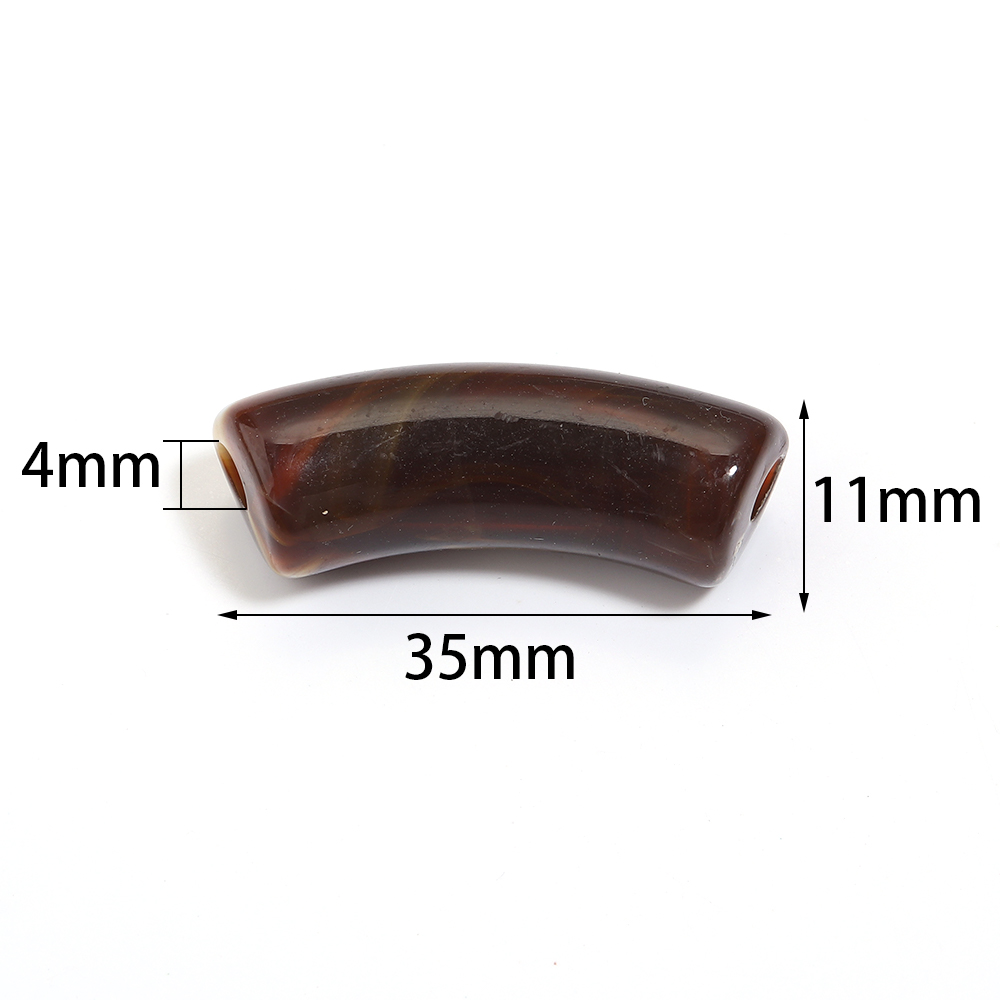 20pcs/lot 35x11mm Acrylic Curv - Crimp Bead Tube 评论和价格