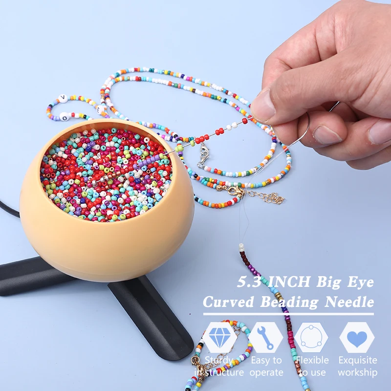2/5Pcs 5.3 Inches Large Eye Cu - Beading Needle Fine 评论和价格