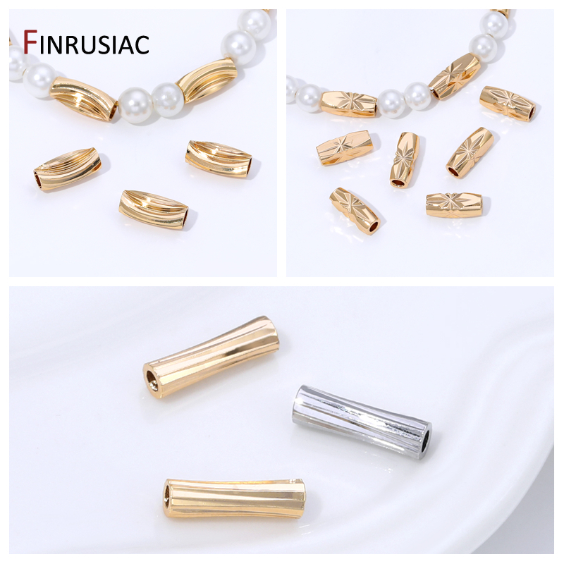 14K Gold Plated Brass Stripe T - Crimp Bead Tube 评论和价格