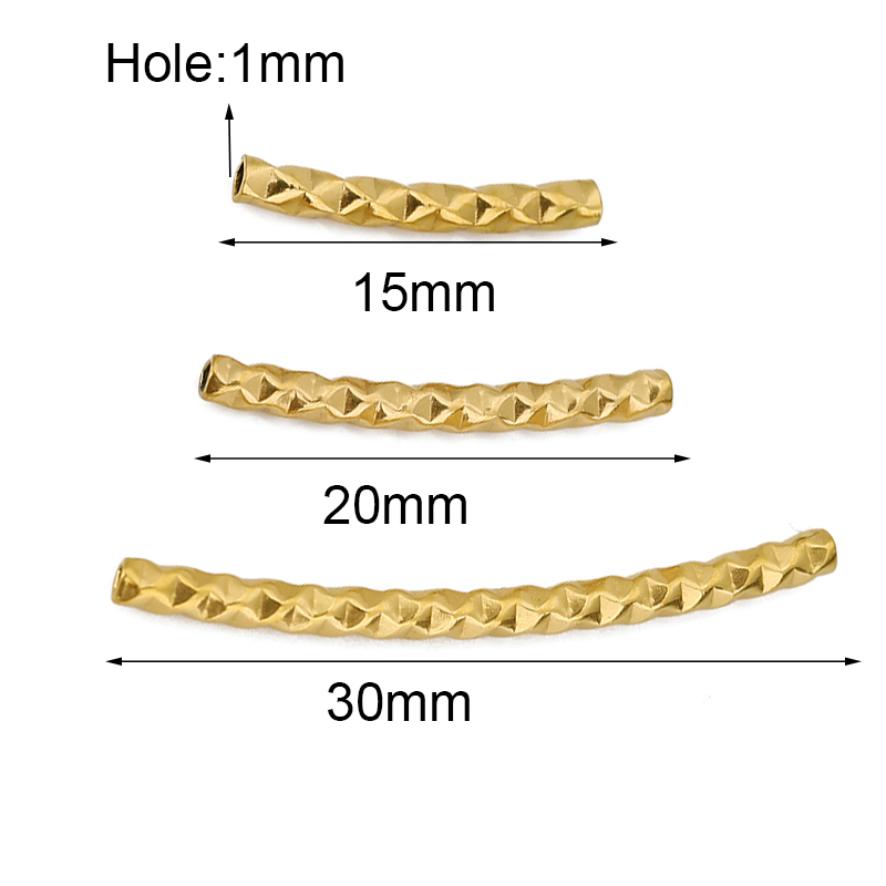 10pcs PVD Stainless Steel Curv - Crimp Bead Tube 评论和价格