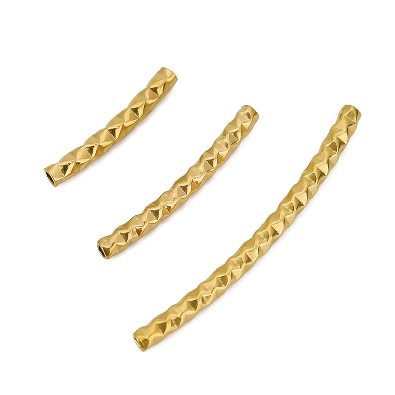 10pcs PVD Stainless Steel Curv - Crimp Bead Tube 评论和价格