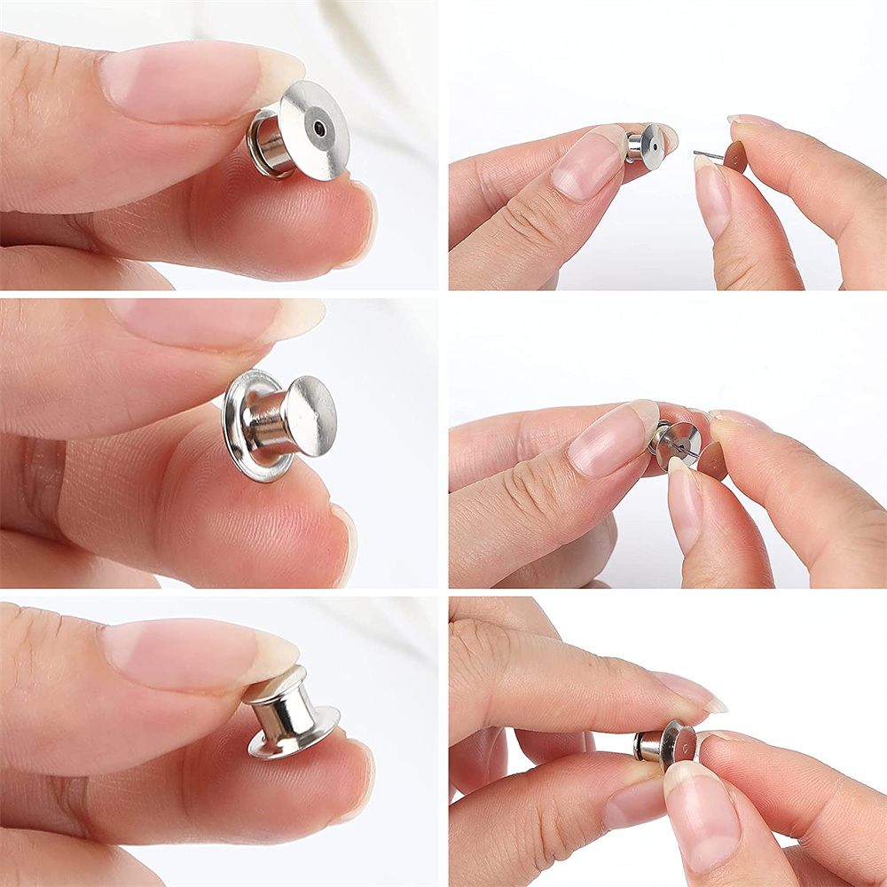 100Pcs Black Metal Locking Pin - Jewelry Making Materials Wholesale 评论和价格