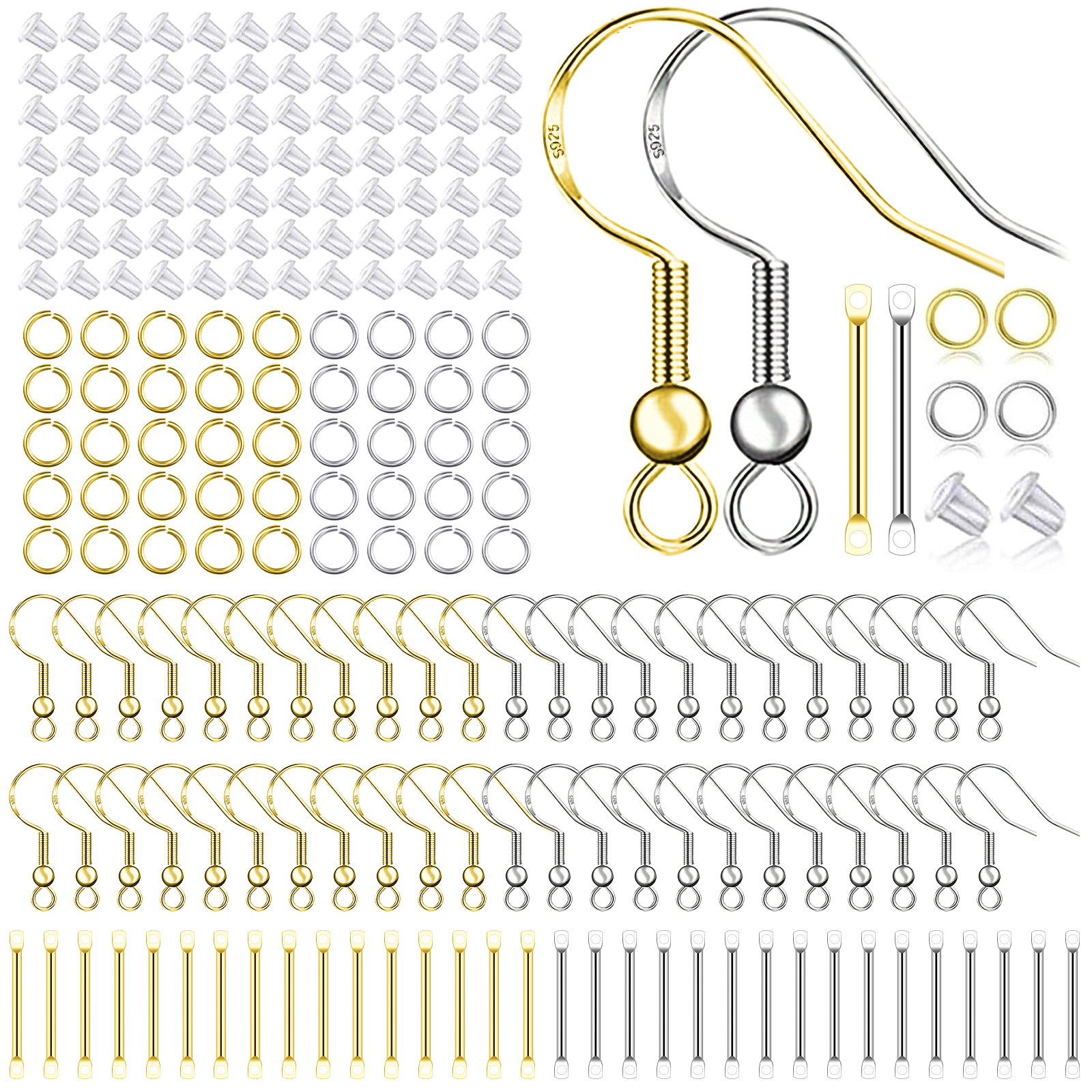 925 Silver/Gold Plated Earring - Jewelry Making Gold 评论和价格