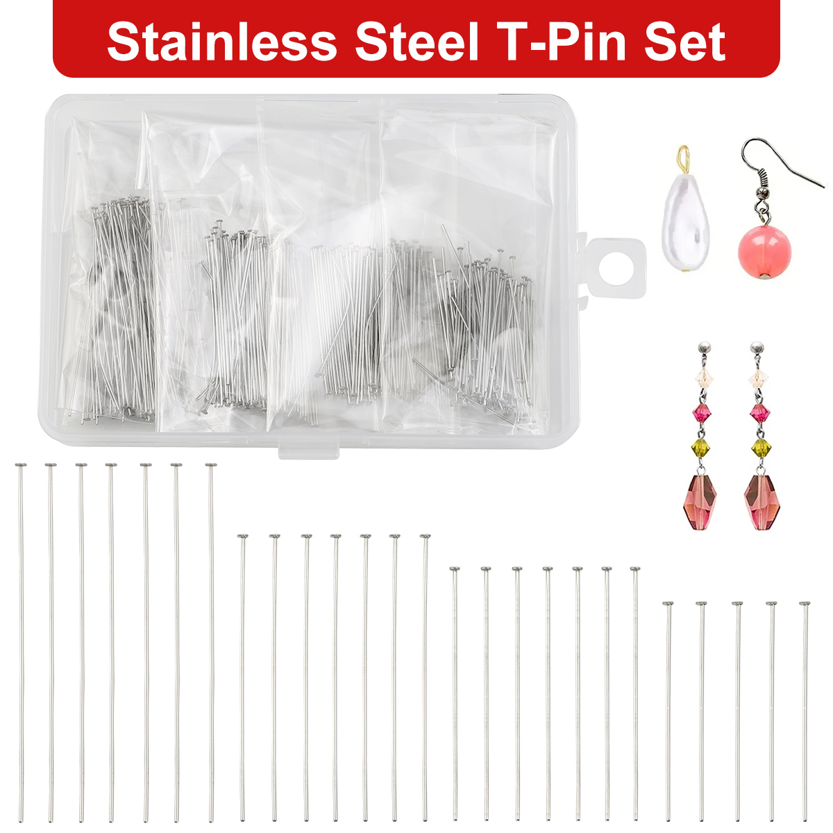 400pcs/box 35-50mm Stainless S - Beading Needle Fine 评论和价格