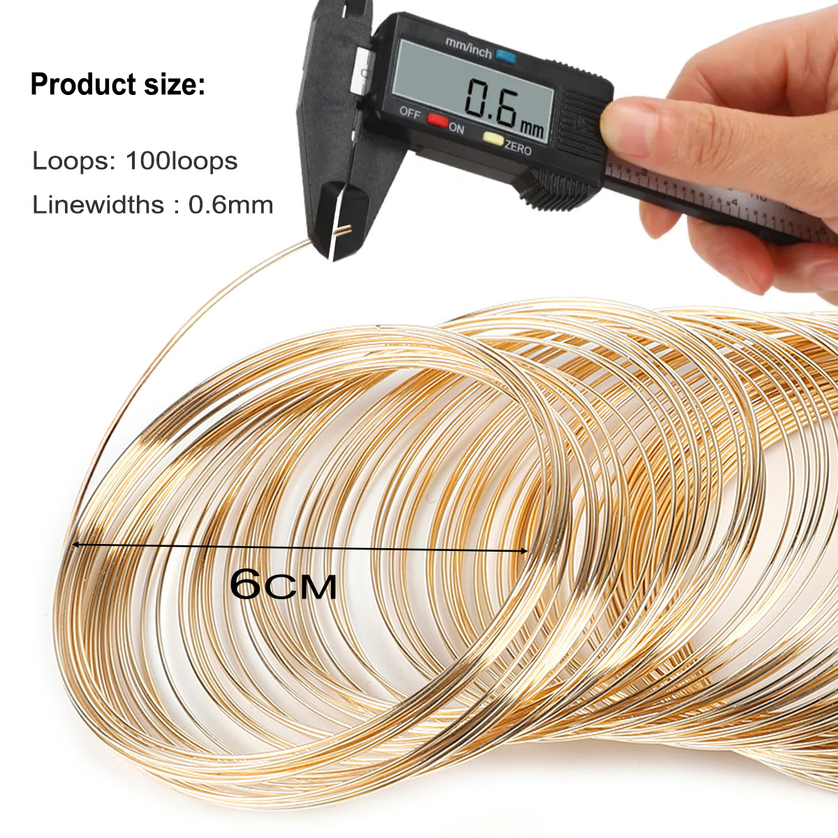 0.6mm Stainless Steel Memory W - Jewelry Making Gold Wire 评论和价格