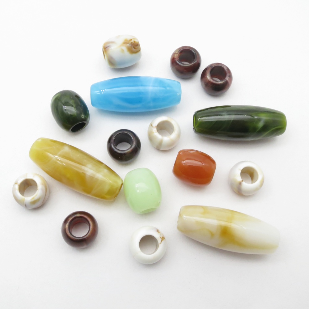 16pcs Mix Styles Acrylic Croch - Crimp Bead Tube 评论和价格