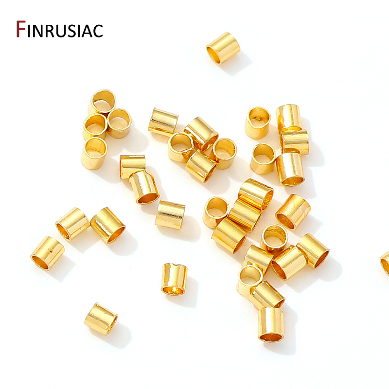 18K Gold Plated Brass Tube Cri - Crimp Bead Tube 评论和价格
