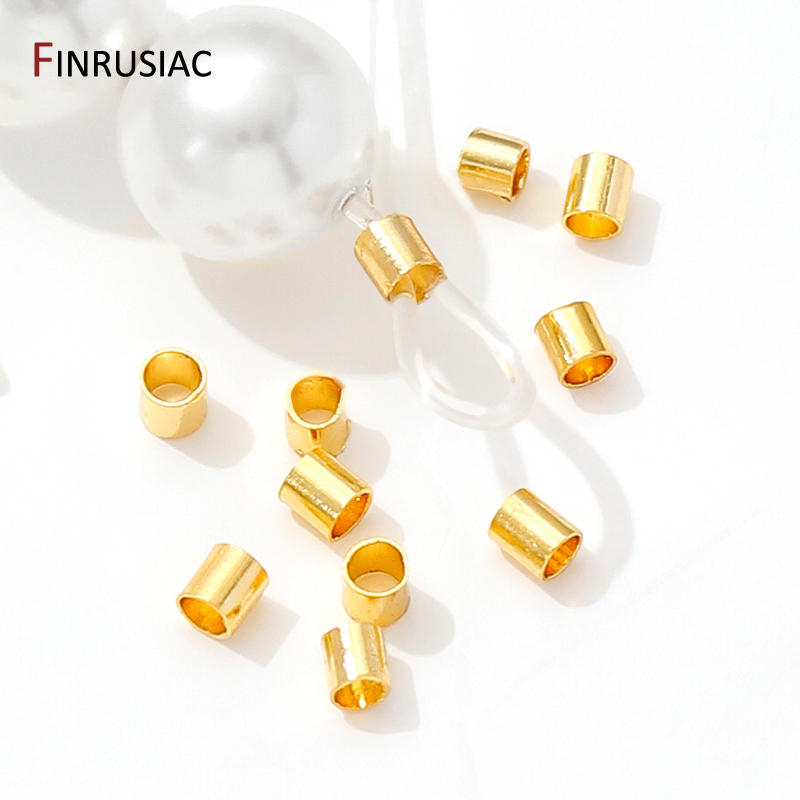 18K Gold Plated Brass Tube Cri - Crimp Bead Tube 评论和价格