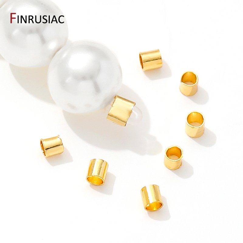 18K Gold Plated Brass Tube Cri - Crimp Bead Tube 评论和价格