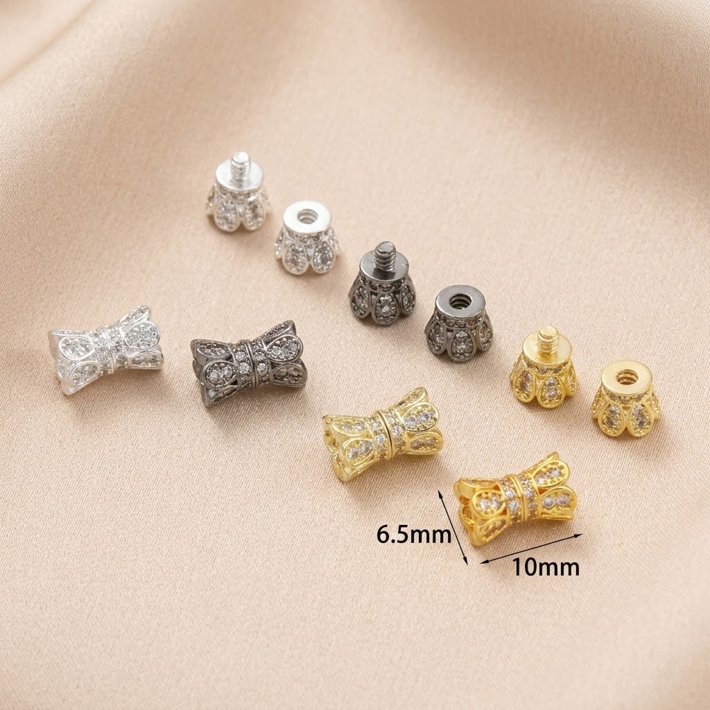 2pcs 18K Gold Plated Cubic Zir - Jewelry Making Gold 评论和价格