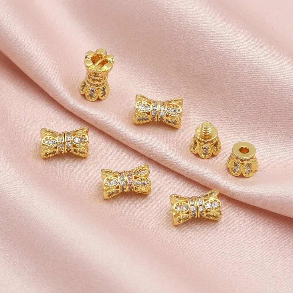 2pcs 18K Gold Plated Cubic Zir - Jewelry Making Gold 评论和价格