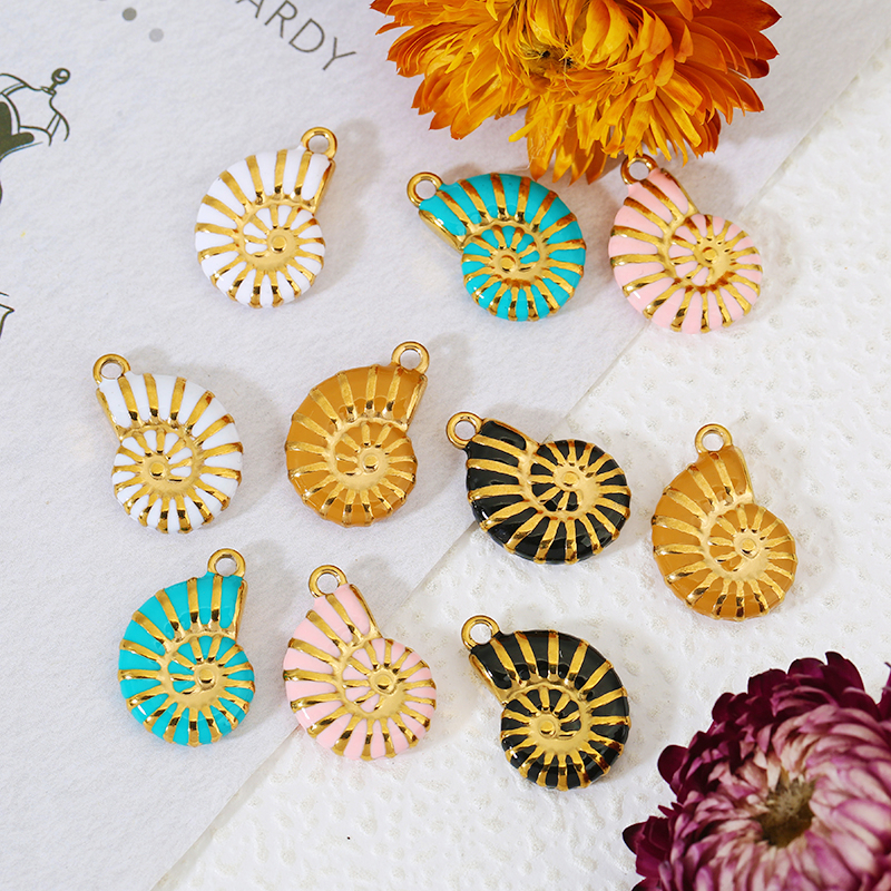 4pcs Stainless Steel Conch Gol - Jewelry Making Materials Wholesale 评论和价格