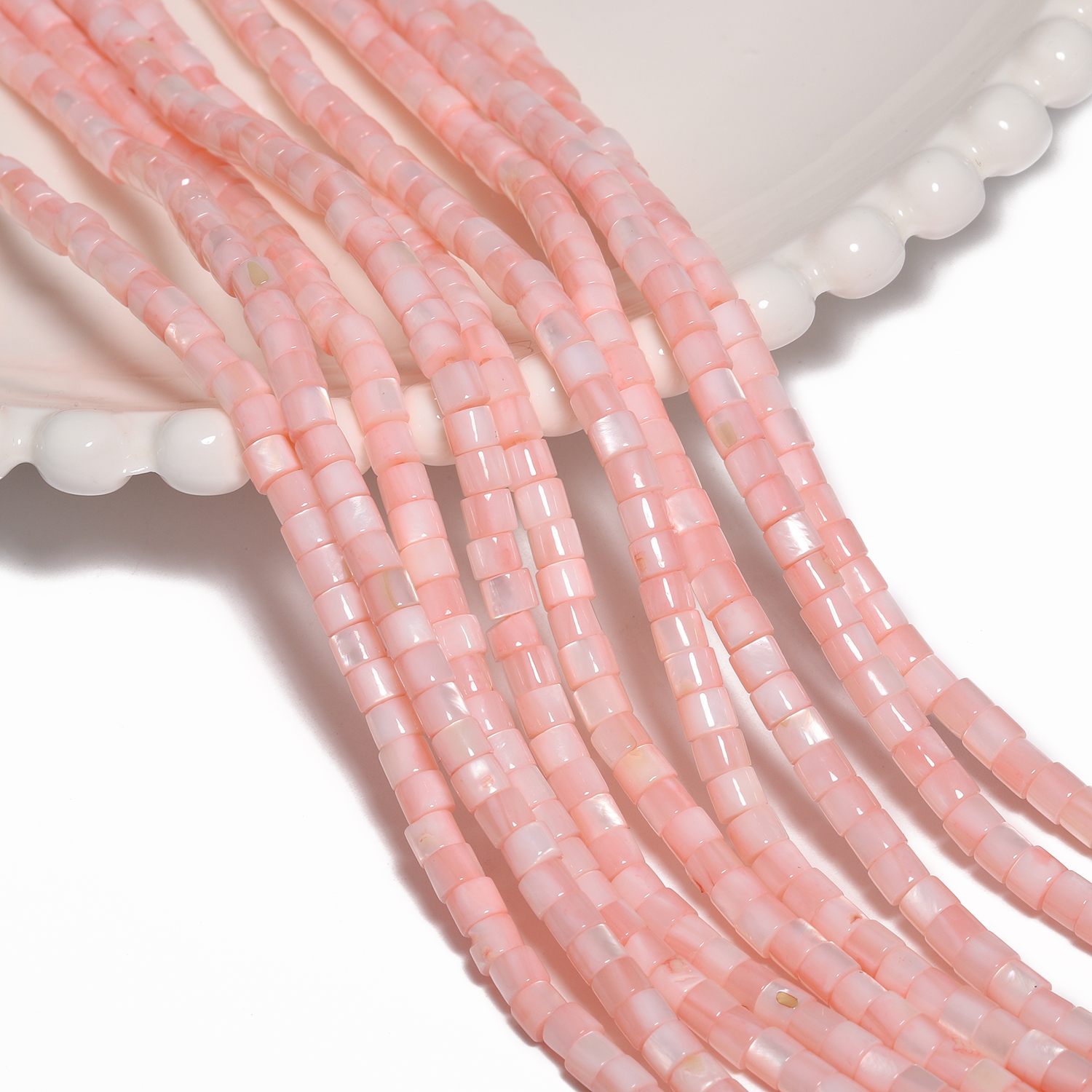 Pink Shell Pearl Natural Stone - Seed Bead Tube 评论和价格