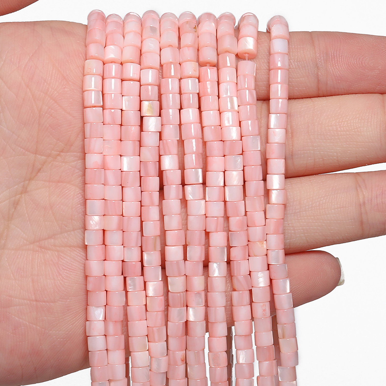 Pink Shell Pearl Natural Stone - Seed Bead Tube 评论和价格