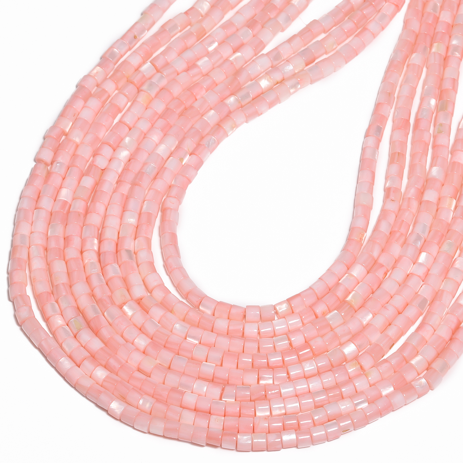 Pink Shell Pearl Natural Stone - Seed Bead Tube 评论和价格
