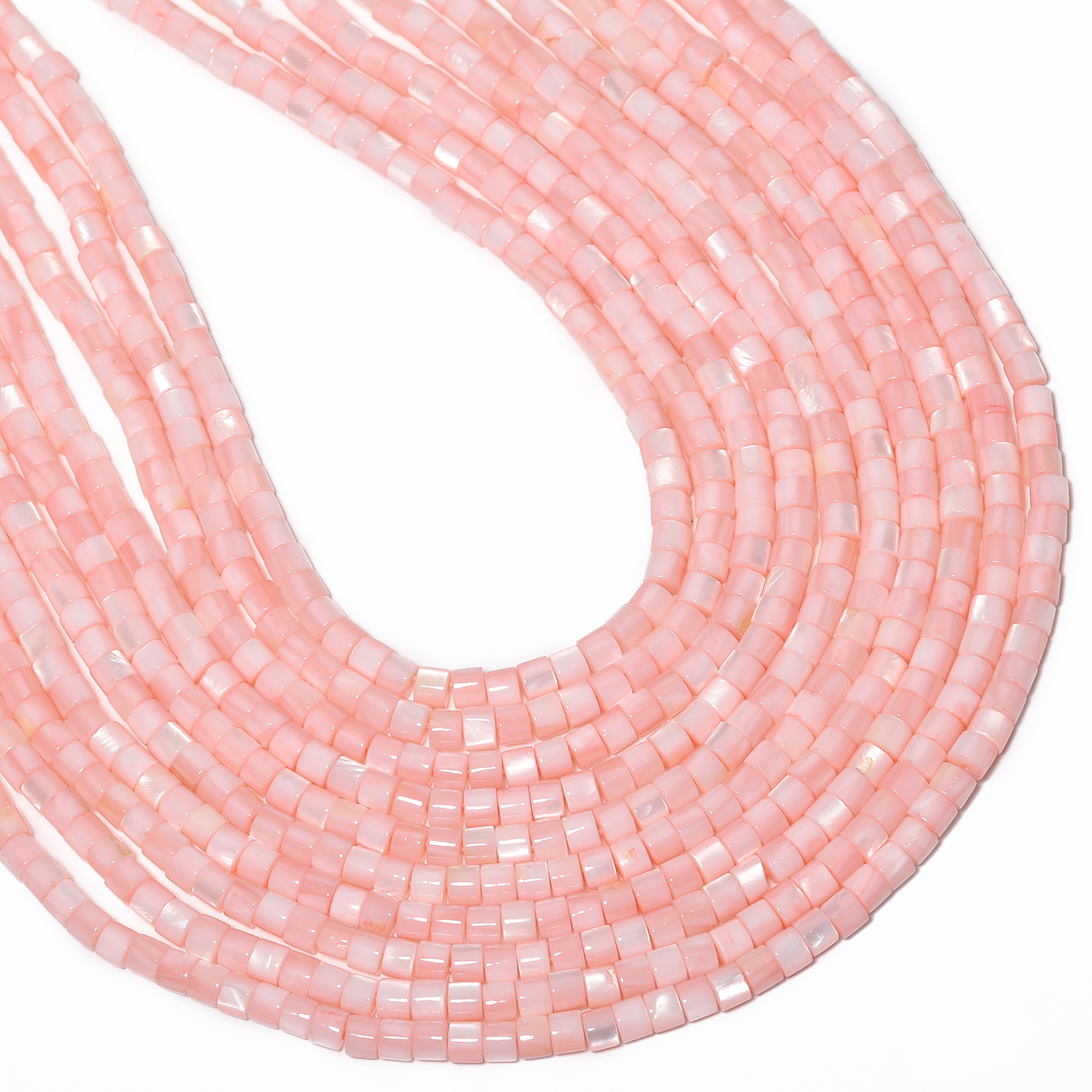 Pink Shell Pearl Natural Stone - Seed Bead Tube 评论和价格