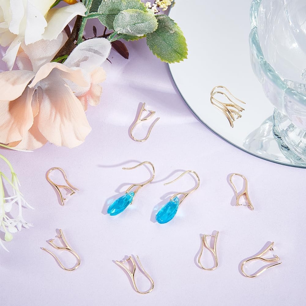 30Pcs Earring Hooks with Pinch - Jewelry Making Gold Wire 评论和价格
