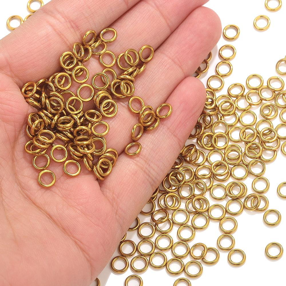 50pcs Stainless Steel O Ring G - Jewelry Making Gold Wire 评论和价格