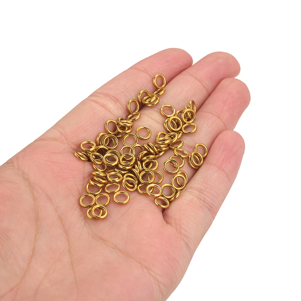 50pcs Stainless Steel O Ring G - Jewelry Making Gold Wire 评论和价格