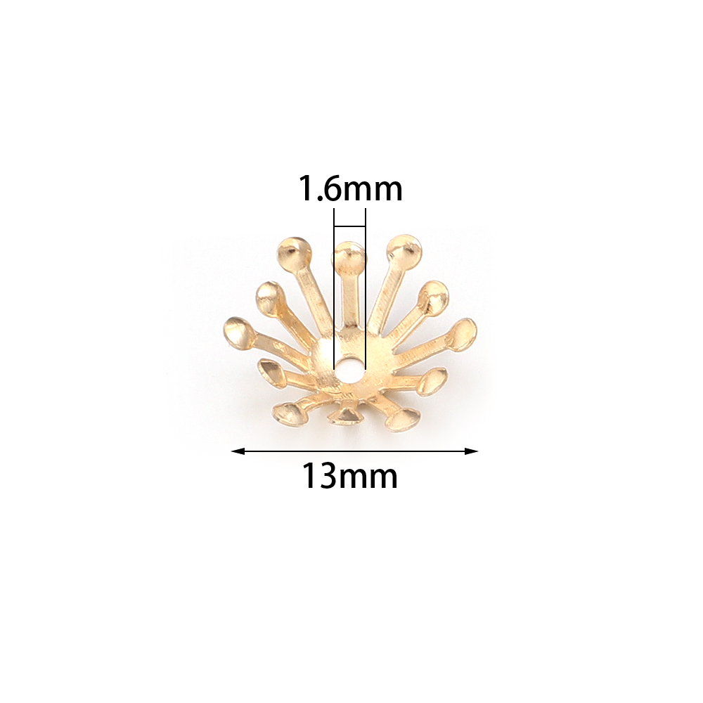 100Pcs Diameter 13MM Gold Colo - Jewelry Making Materials Wholesale 评论和价格