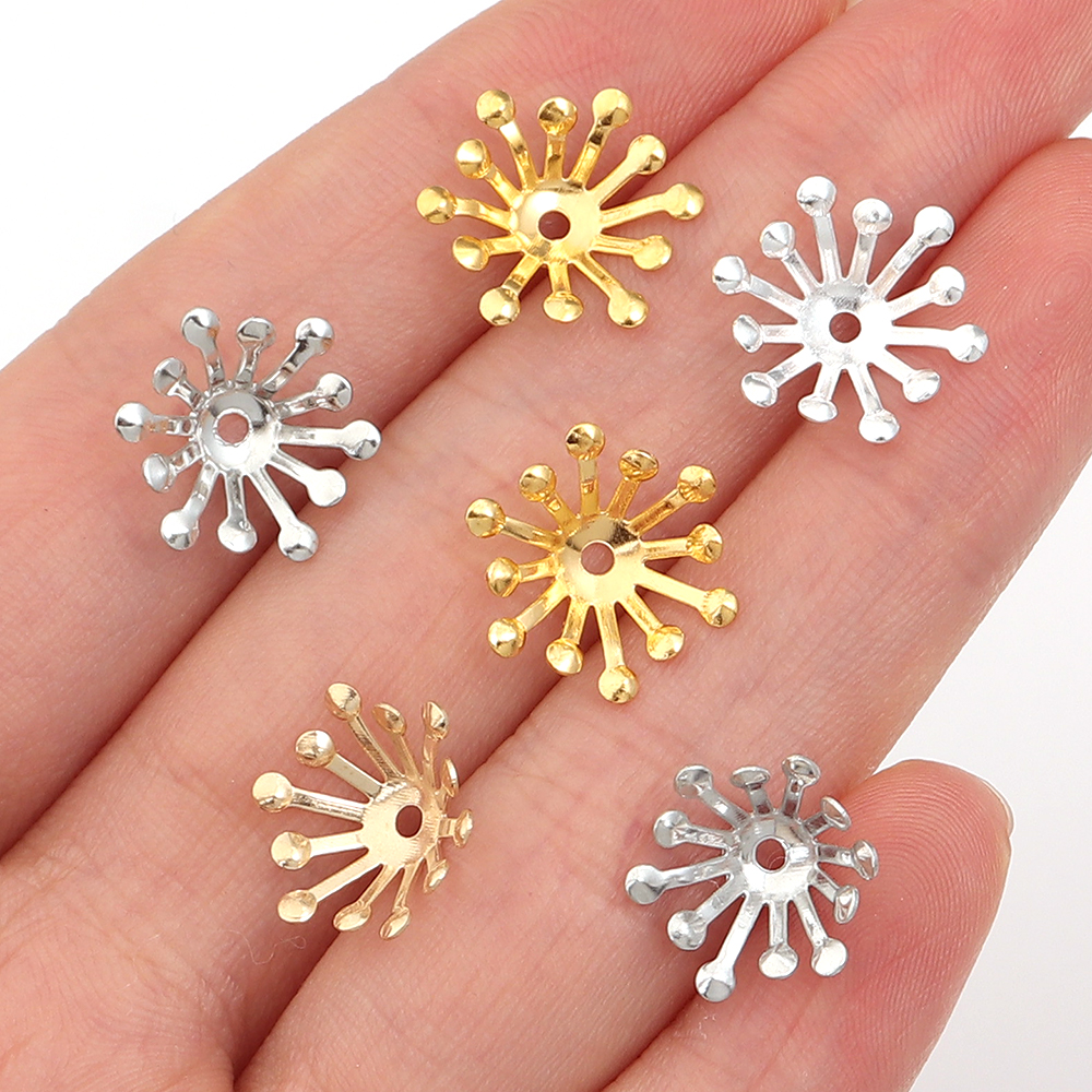 100Pcs Diameter 13MM Gold Colo - Jewelry Making Materials Wholesale 评论和价格