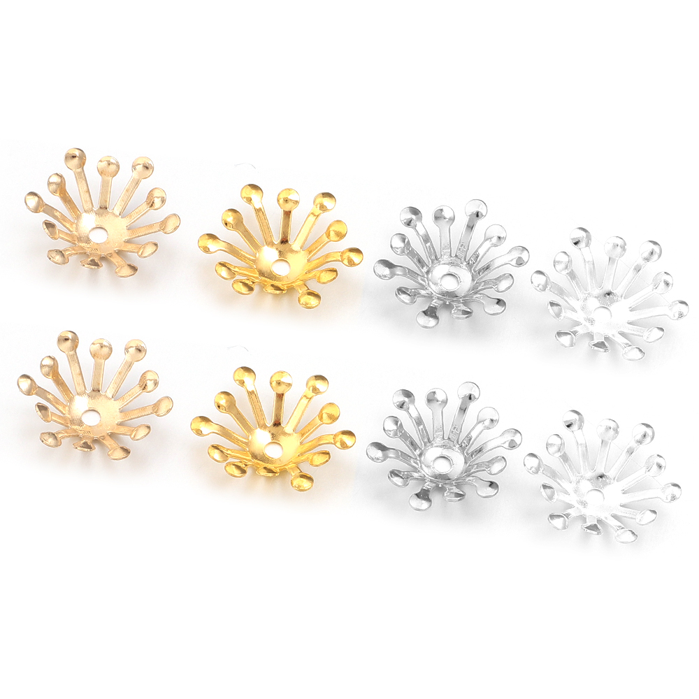 100Pcs Diameter 13MM Gold Colo - Jewelry Making Materials Wholesale 评论和价格