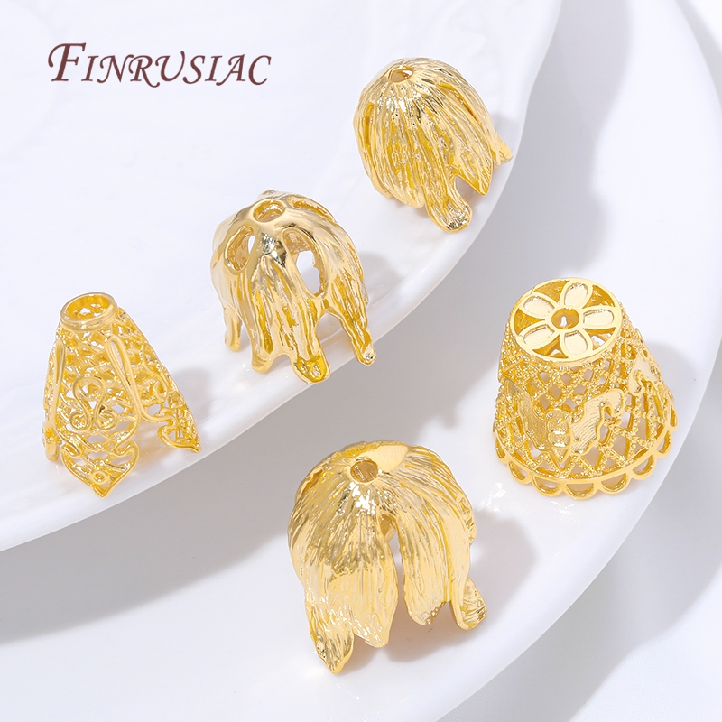 18K Gold Plated Tassel End Cap - Jewelry Making Materials Wholesale 评论和价格