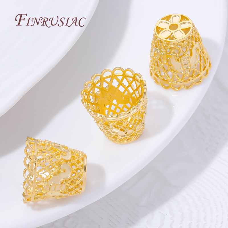 18K Gold Plated Tassel End Cap - Jewelry Making Materials Wholesale 评论和价格