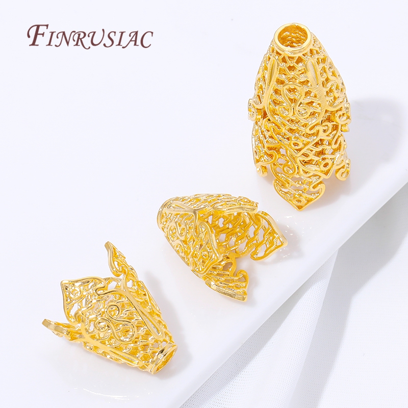 18K Gold Plated Tassel End Cap - Jewelry Making Materials Wholesale 评论和价格