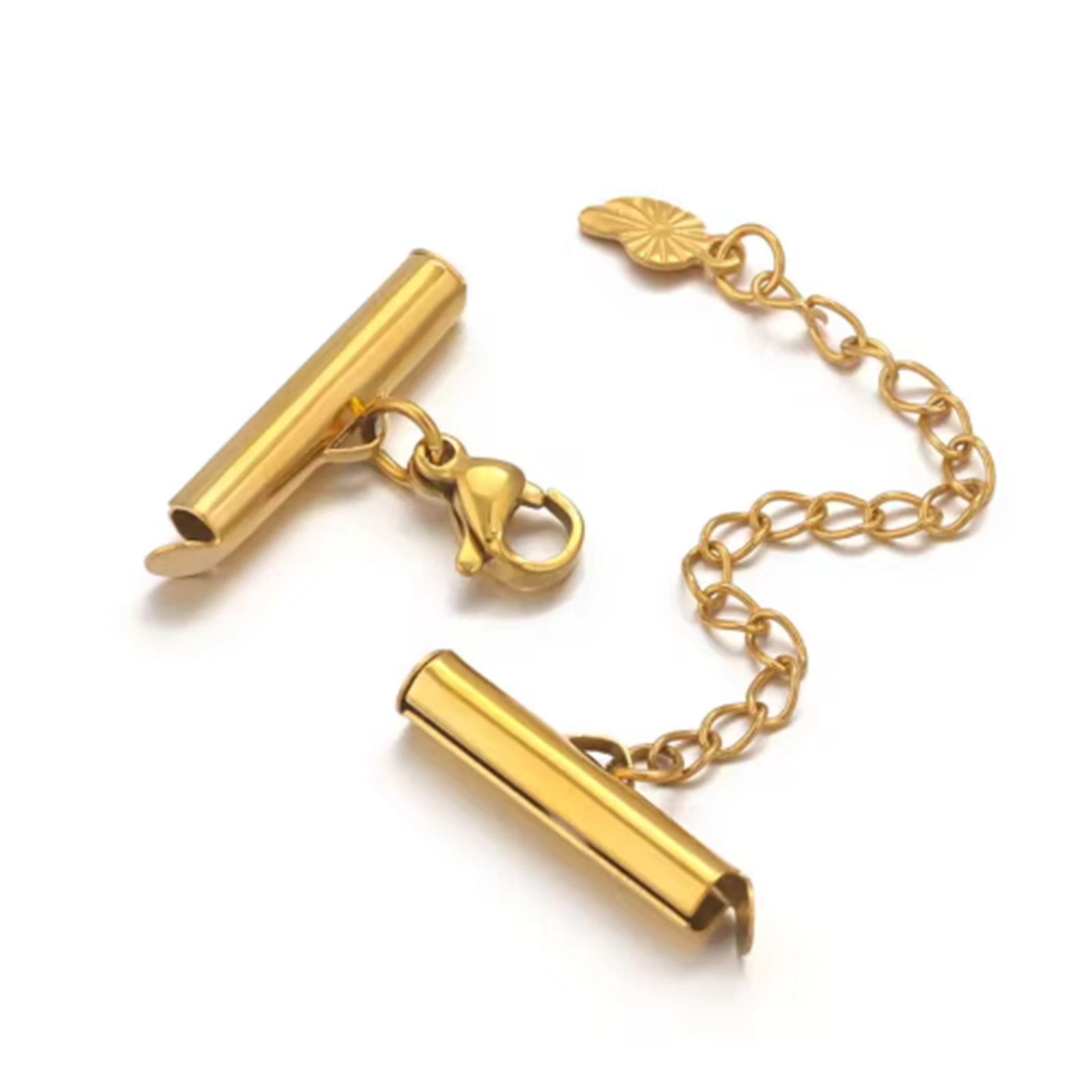 8pcs Stainless Steel Gold Plat - Crimp Bead Tube 评论和价格