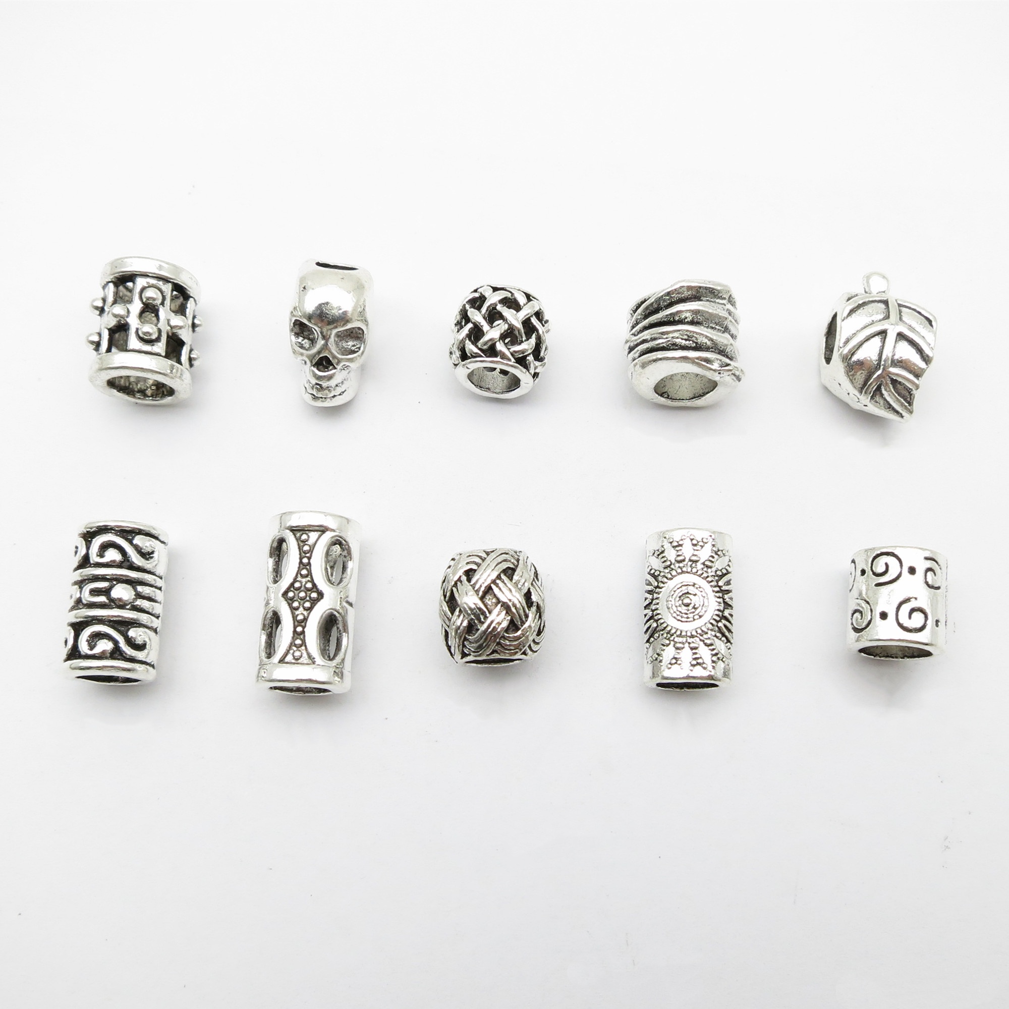 10Pcs/Pack Skull/Leaf DIY bead - Crimp Bead Tube 评论和价格