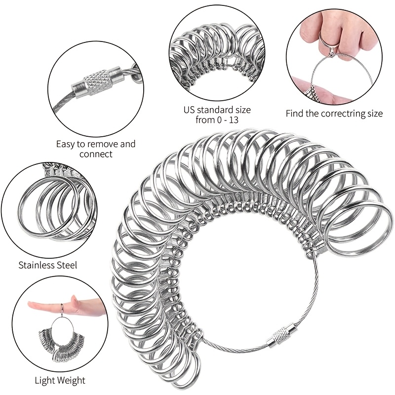 3pcs Stainless Steel Ring Size - Jewelry Making For Beginners 评论和价格