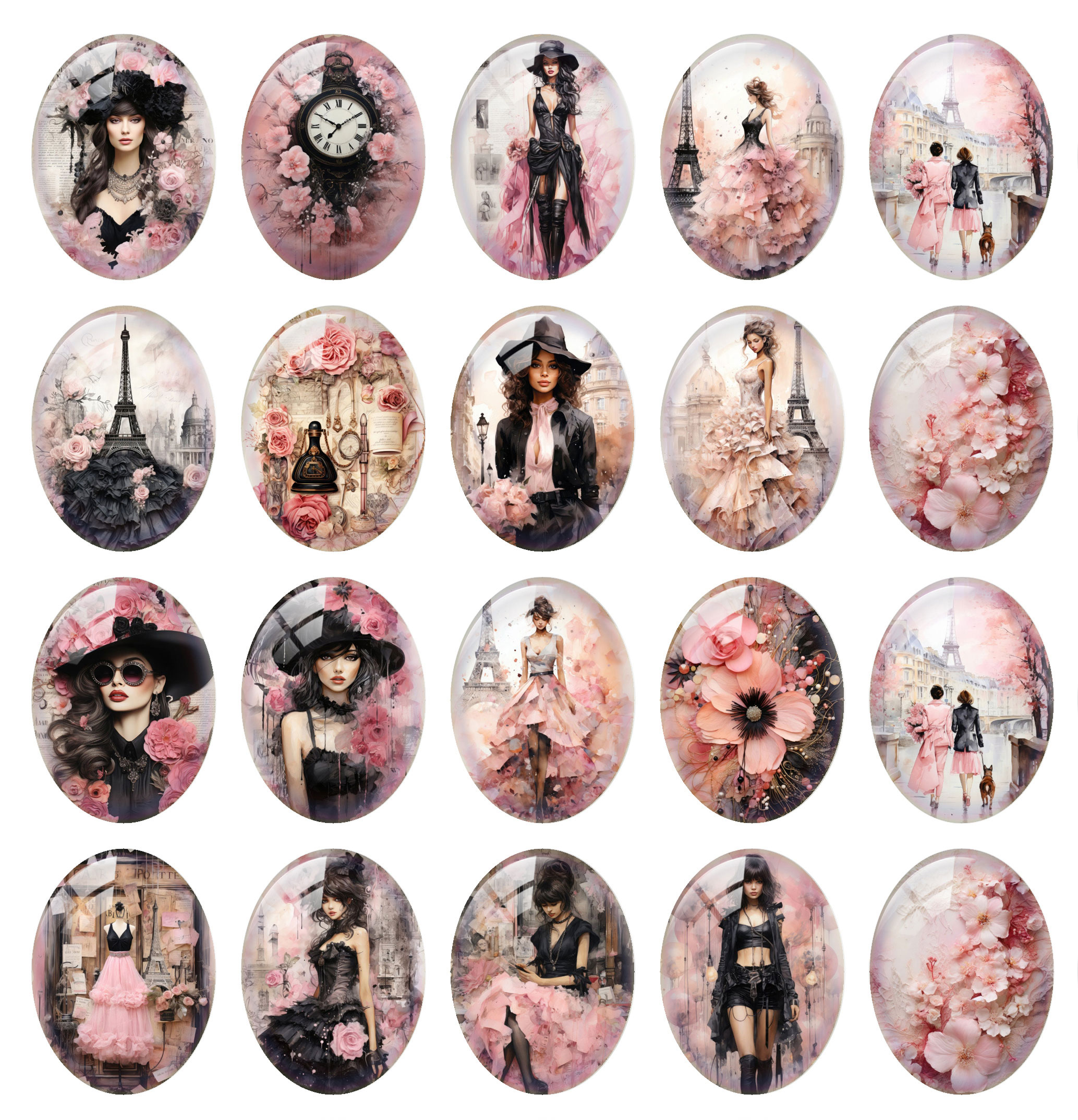 10pcs/lot Gothic Black Pink Pa - Jewelry Making Paris 评论和价格