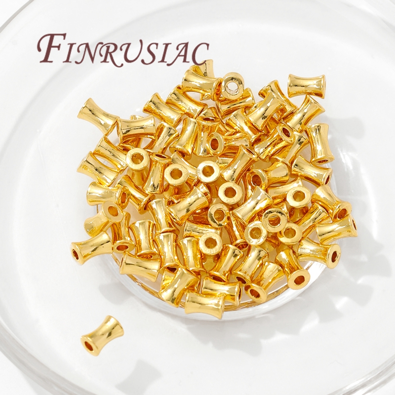 18K Gold Plated Brass Tube Bea - Crimp Bead Tube 评论和价格