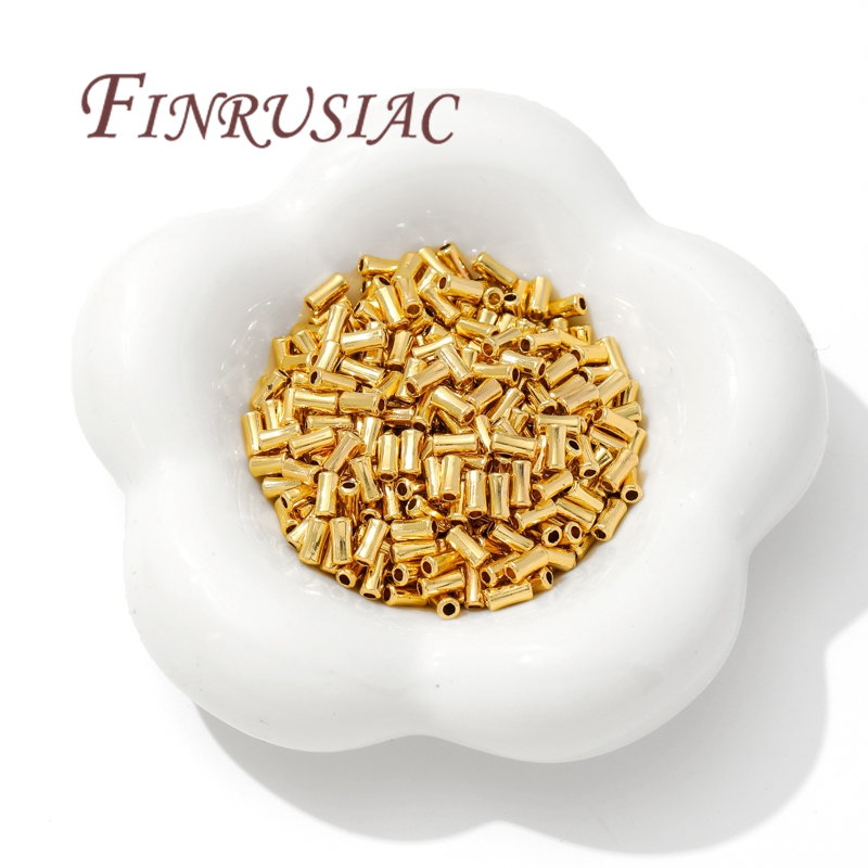 18K Gold Plated Brass Tube Bea - Crimp Bead Tube 评论和价格