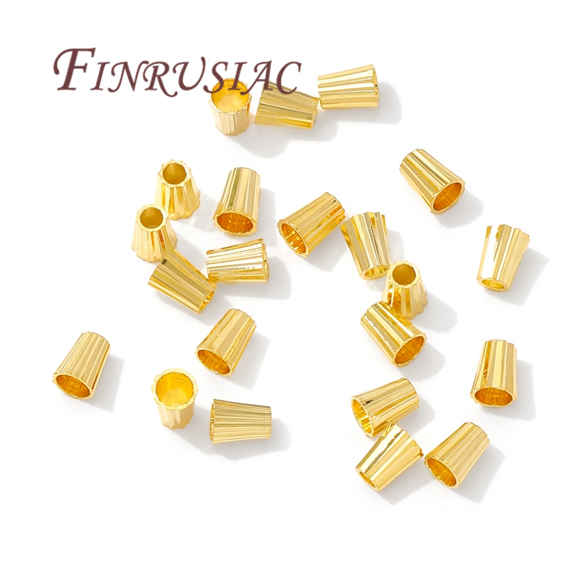 18K Gold Plated Brass Tube Bea - Crimp Bead Tube 评论和价格